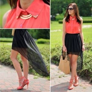 New York & Company Black High-Low Skirt